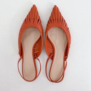 Zara Slingback Flats, Coral, Size 37